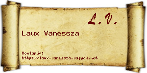 Laux Vanessza névjegykártya